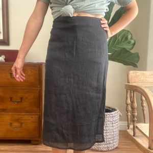 Black Linen Skirt